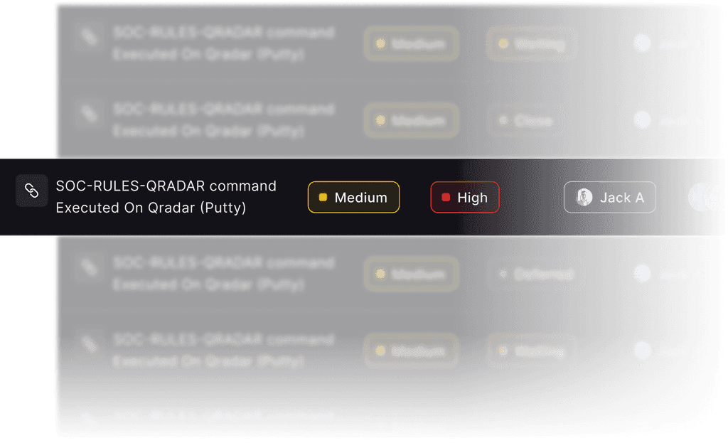 SOC queue showing tier-1 and tier-2 workload
